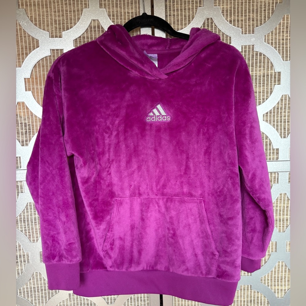 Adidas Vibrant Pink Plush Hoodie